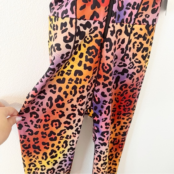 Savage X Fenty Rainbow Leopard Print Jumpsuit - Yellow, Orange, Pink, Purple - Picture 5 of 8